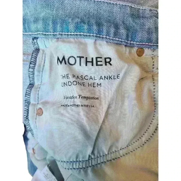 MOTHER Superior The Rascal Ankle Undone Hem Vacation Temptation Jeans Size 26 - Picture 10 of 10